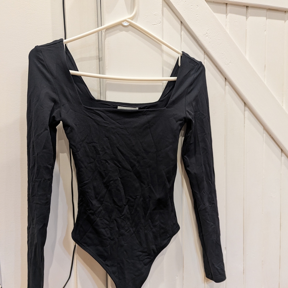 Babaton Black Square Neck Bodysuit